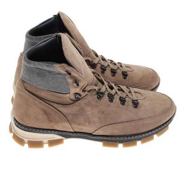 Di Bianco NWB Livigno Suede Hiking Boots Size 43.5 US 10.5 Fontanella Oslo Brown